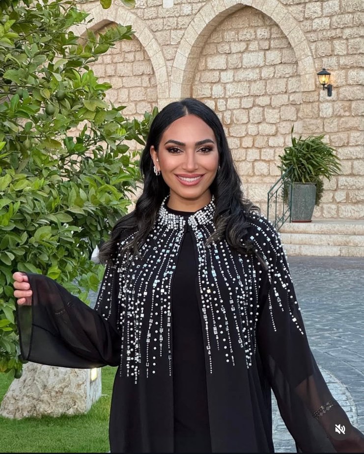 Boncuk İşlemeli Siyah Uzun Tesettür Abiye - Görsel 2