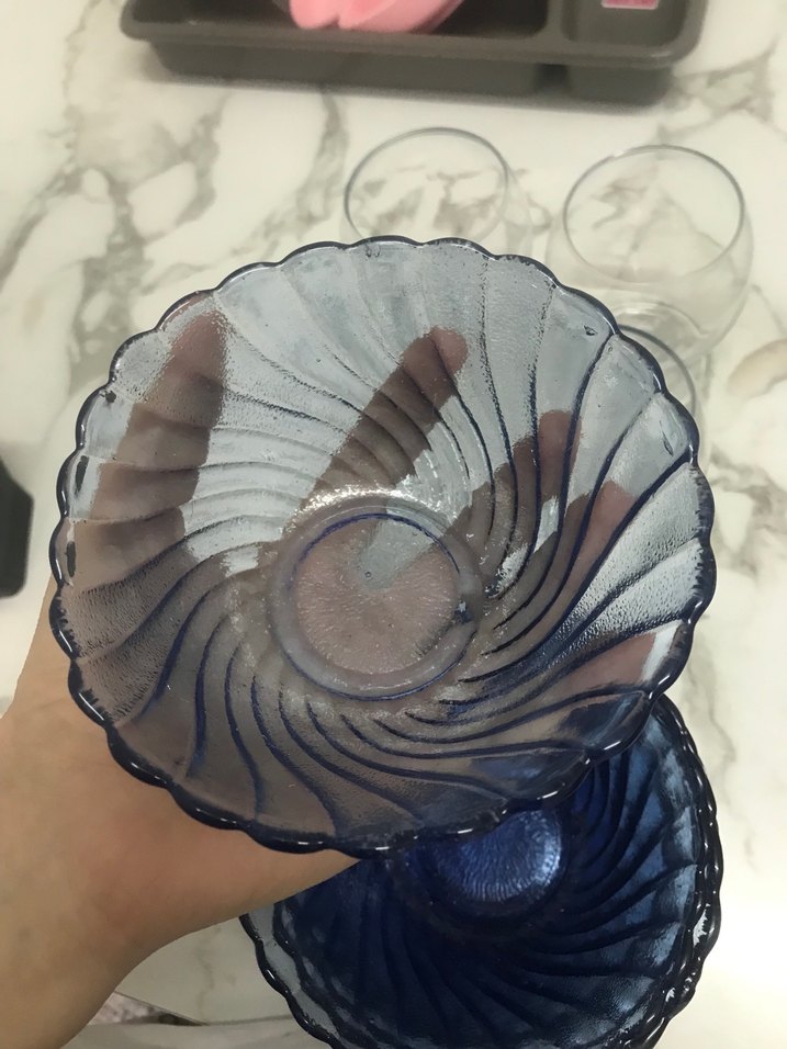 Koyu Mavi Cam Kase Seti - Görsel 2