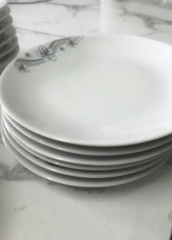 Gri Çiçek Desenli Beyaz Yemek Takımı - Görsel 3