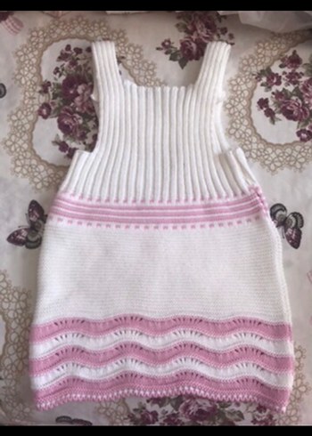 Kız Çocuk Nakışlı Triko Kolsuz Elbise - Görsel 2