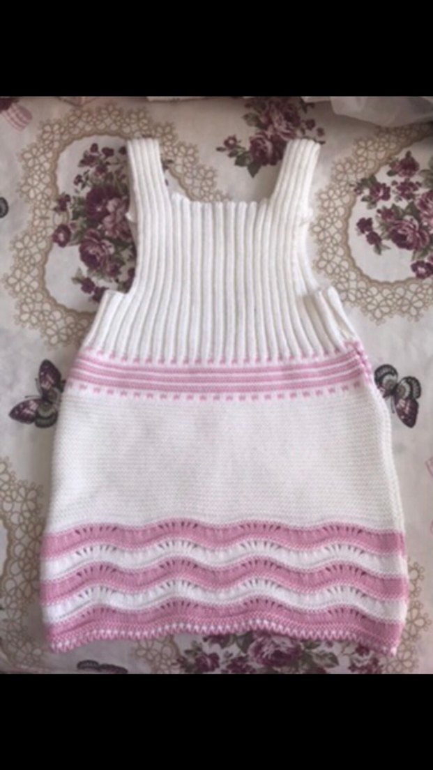 Kız Çocuk Nakışlı Triko Kolsuz Elbise - Görsel 2