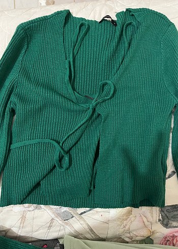ikili crop hırka takımı