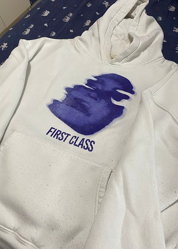 Trendiz Beyaz Kapüşonlu Baskılı Sweatshirt - Görsel 2