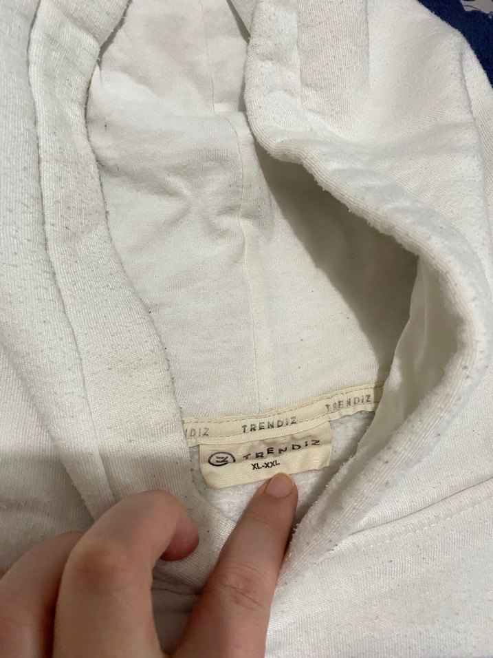 Trendiz Beyaz Kapüşonlu Baskılı Sweatshirt - Görsel 3