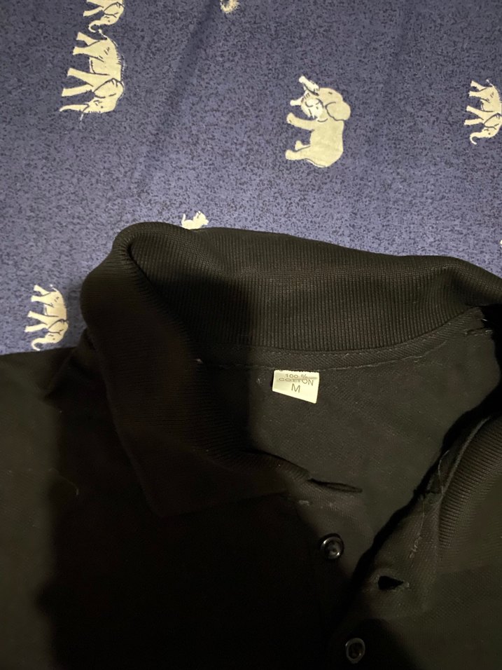 Unisex Siyah Kısa Kollu Polo Tişört - Görsel 2