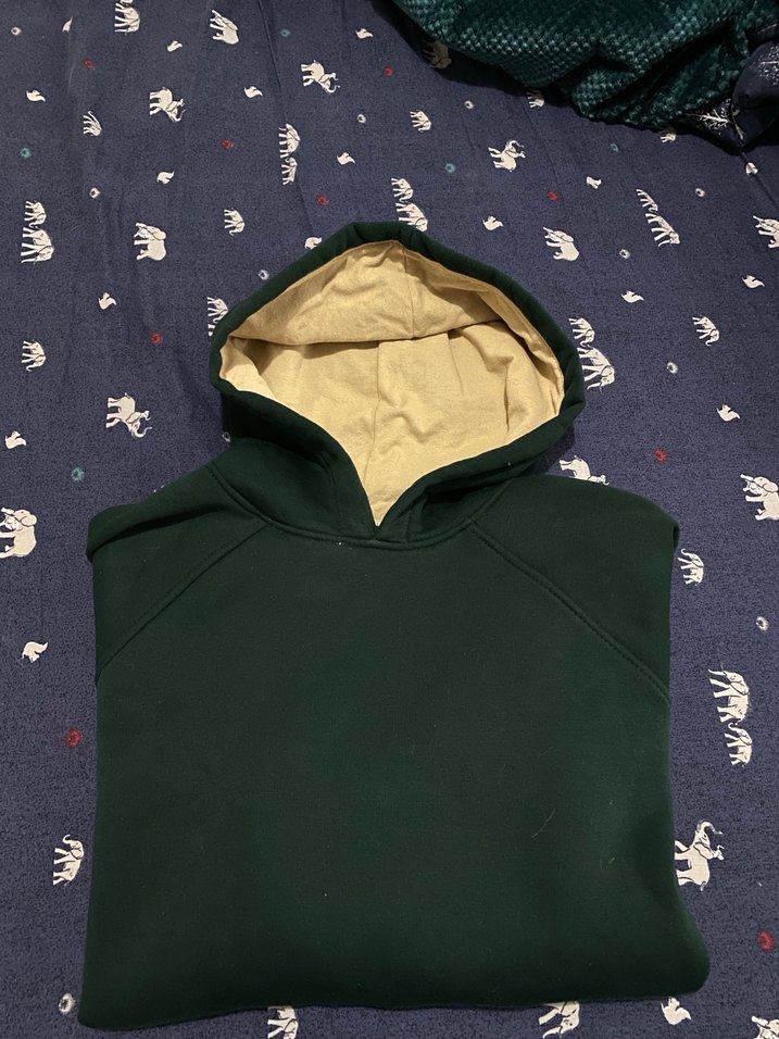 Koyu Yeşil Kapüşonlu Kadın Sweatshirt - Görsel 2