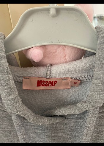 Gri Kapüşonlu Crop - Görsel 2