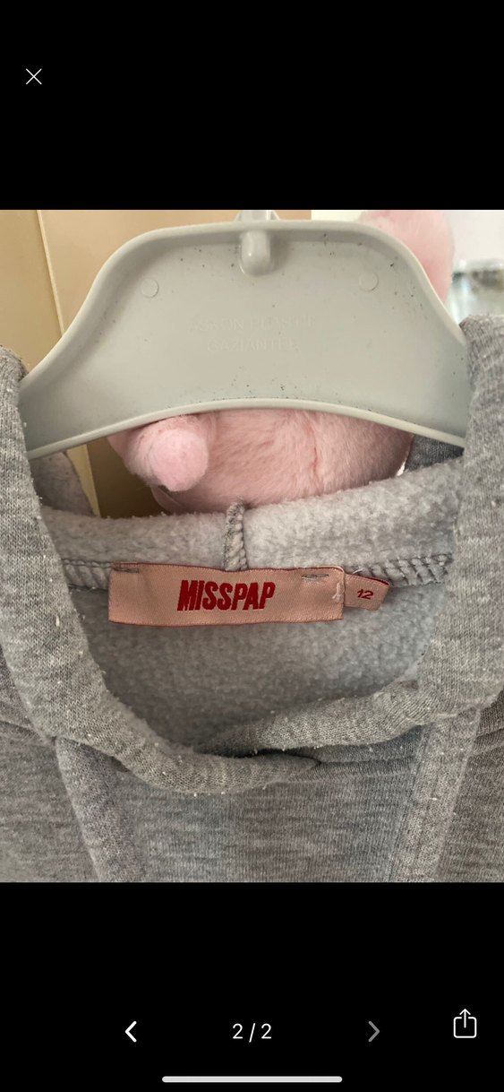 Gri Kapüşonlu Crop - Görsel 2