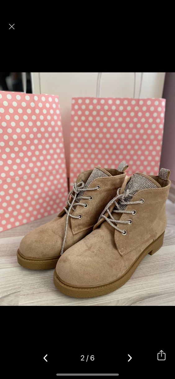 Bej Süet Blok Topuklu Kadın Bot - Görsel 2