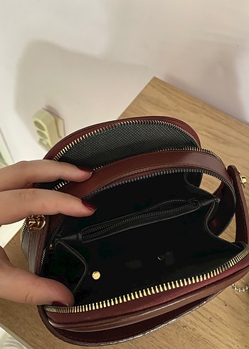Bordo Deri Kadın Çanta - WALENTIA - Görsel 4
