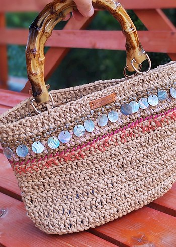 Boncuk Detaylı Renkli Örgü Kadın Çanta - Görsel 3