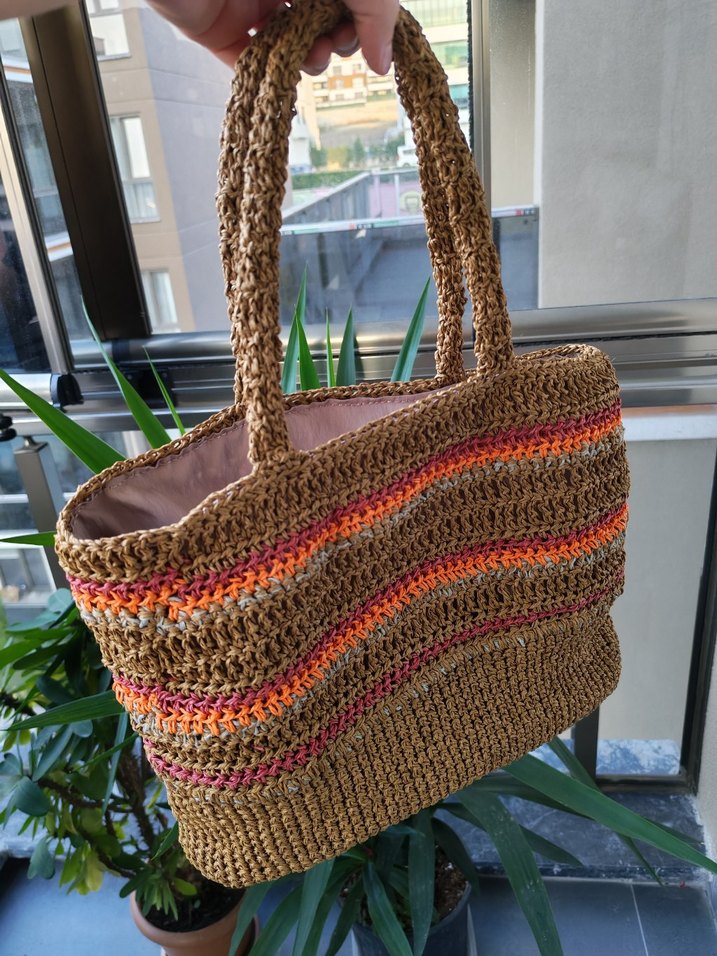 Bohem Tarz Örgü Kadın Çanta - Görsel 3