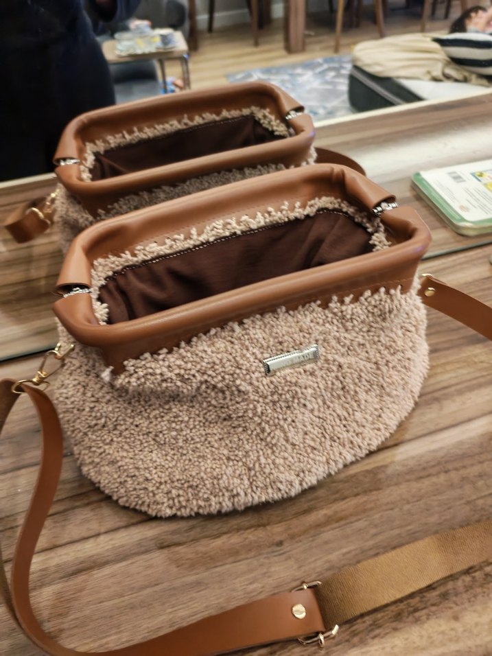 Kürk Detaylı Bej Yün Kadın Çanta - Görsel 5