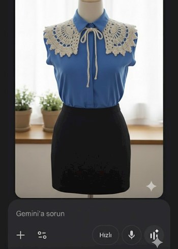 Bej Örgü Dantel Yakalık - Görsel 2