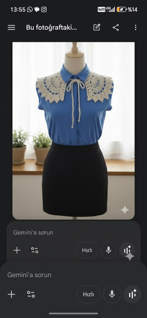 Bej Örgü Dantel Yakalık - Görsel 2