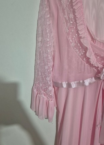 Pembe Midi Dantel Detaylı Kadın Gecelik - Görsel 5