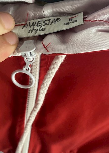 Diğer Kırmızı Kapüşonlu Kadın Spor Ceket