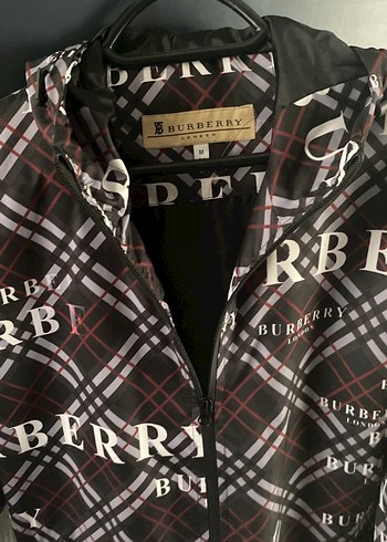 Burberry Bordo Baskılı Erkek Yağmurluk ve Rüzgarlık
