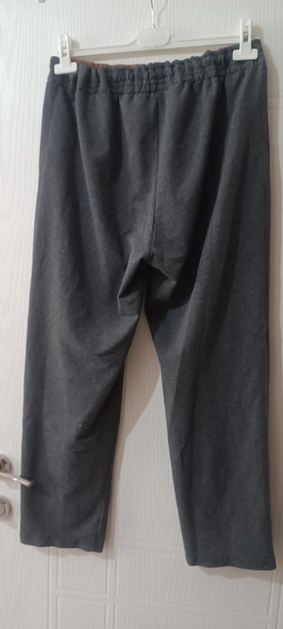 Gri Erkek Fermuarlı Rahat Kesim Eşofman Altı - Görsel 4