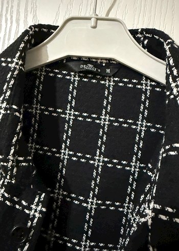 Düğmeli Siyah Ekose Uzun Kollu Kadın Gömlek - Görsel 2