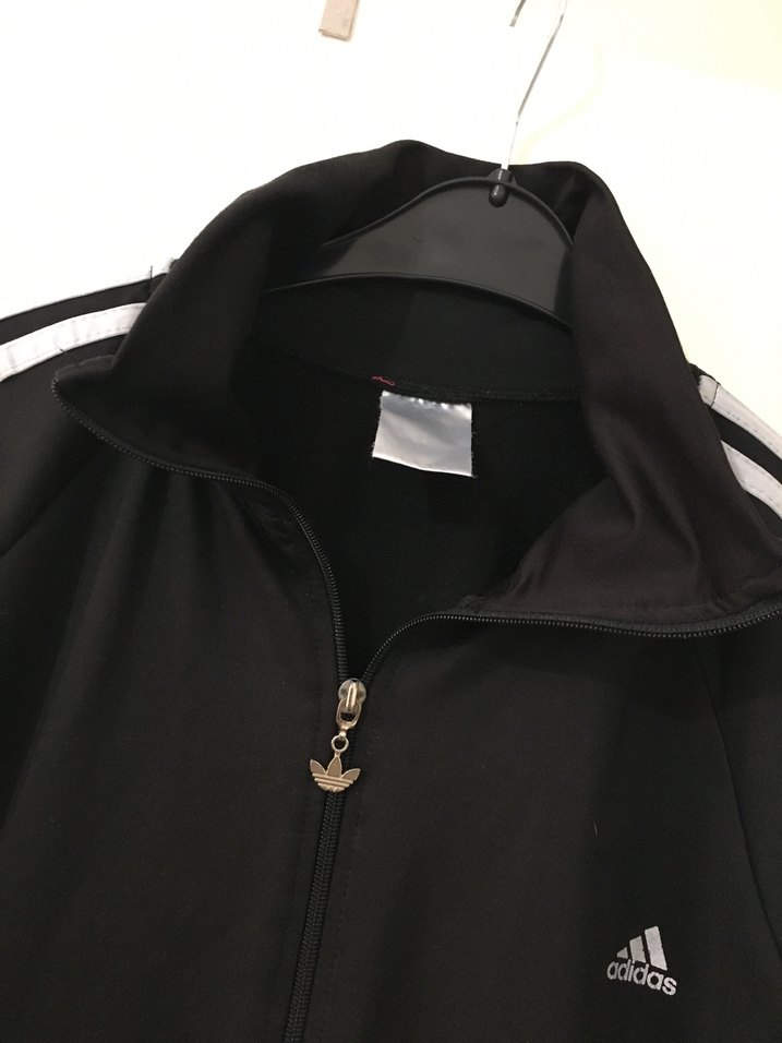 Siyah Adidas Fermuarlı Spor Ceket - Görsel 3