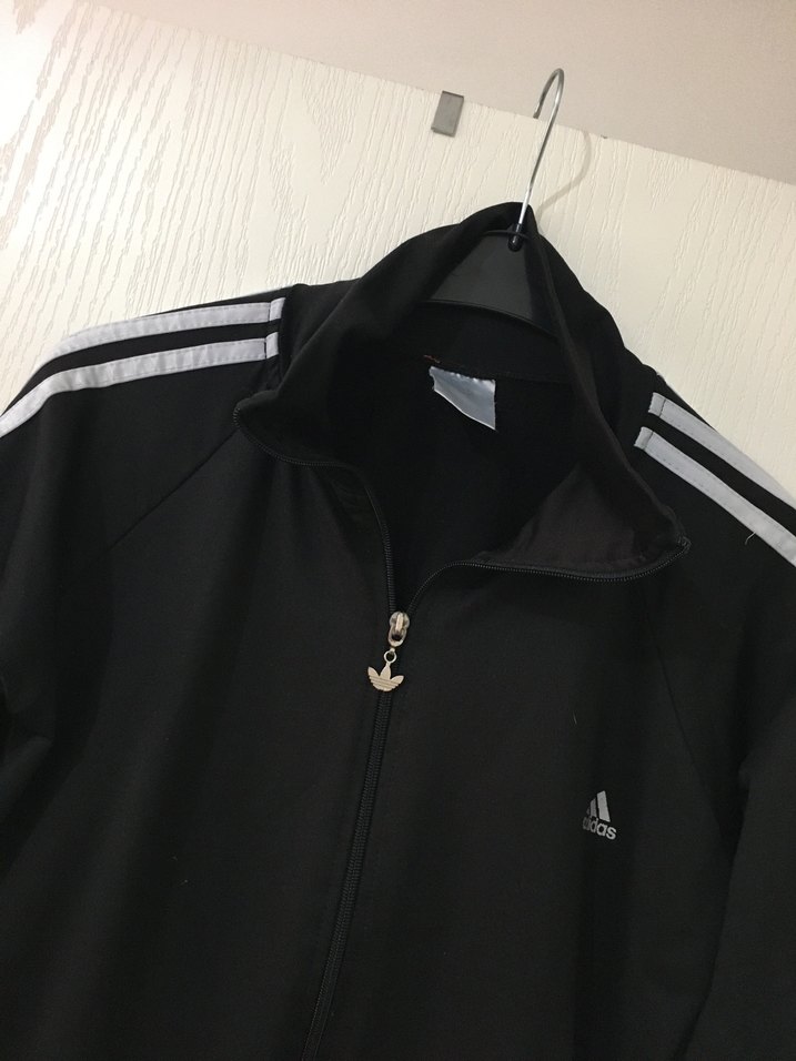 Siyah Adidas Fermuarlı Spor Ceket - Görsel 4