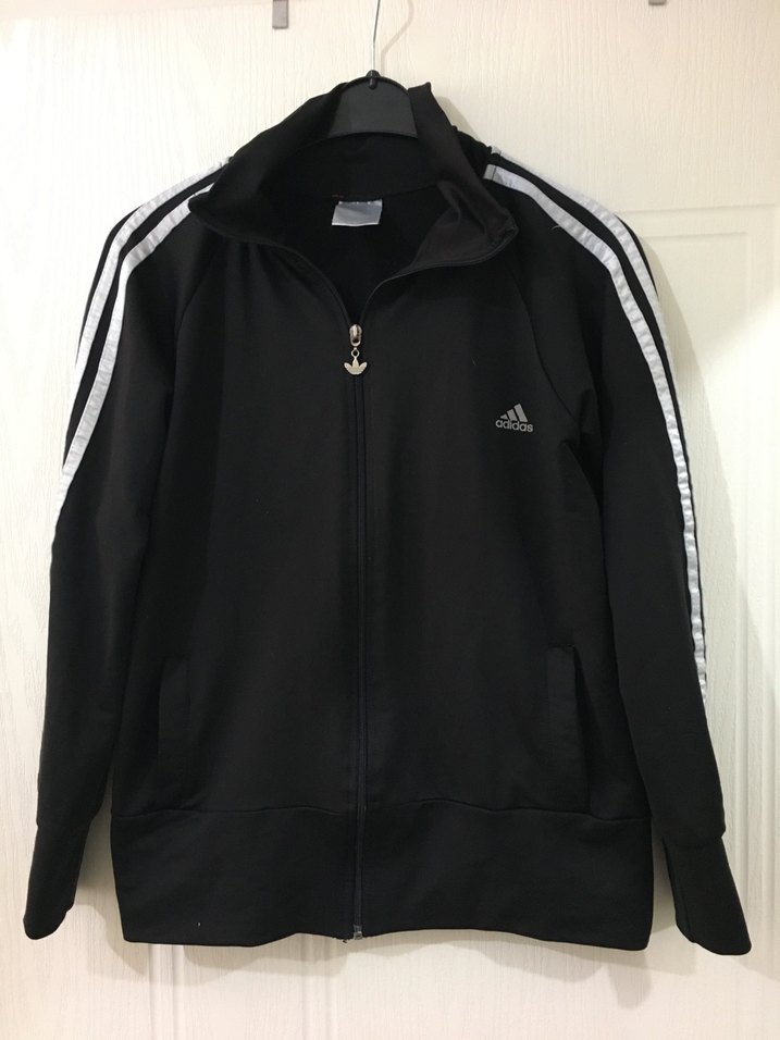 Siyah Adidas Fermuarlı Spor Ceket - Görsel 2