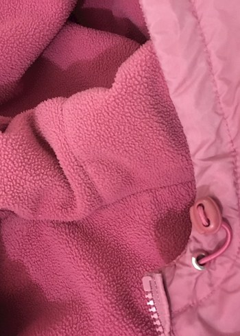 Pembe Kapüşonlu Fermuarlı Çift taraflı kadın mont - Görsel 7