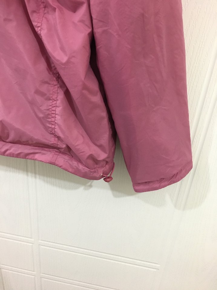 Pembe Kapüşonlu Fermuarlı Çift taraflı kadın mont - Görsel 5
