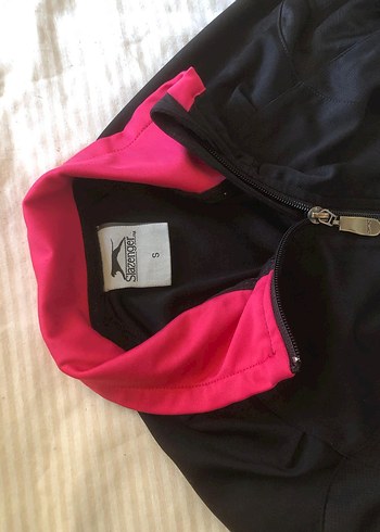 Fermuarlı Pembe Siyah Kadın Spor Ceket