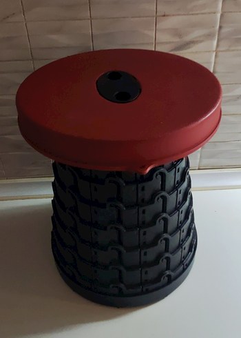 Kırmızı Yuvarlak açıp kapanan tabure - Görsel 2