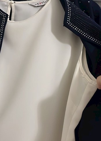 Boncuk İşlemeli Lacivert Tunik - Görsel 3