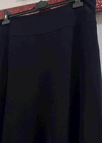 Drapeli Lacivert Uzun  Etek - Görsel 2