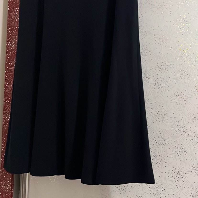 Drapeli Lacivert Uzun  Etek - Görsel 3