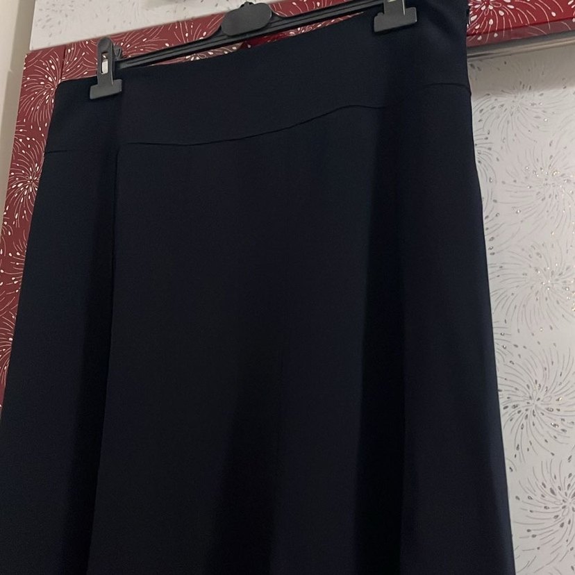 Drapeli Lacivert Uzun  Etek - Görsel 2