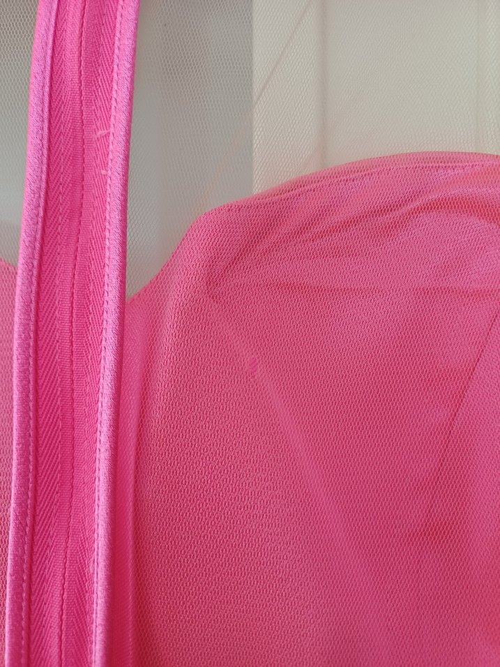 Pembe Uzun Abiye Elbise Drapeli ve Taş Detaylı - Görsel 3