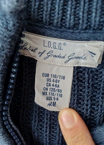 HM Erkek Çocuk Gri Yün Örgü Hırka - Görsel 2