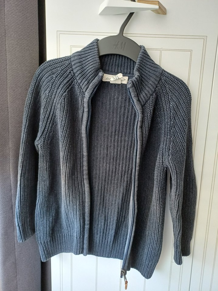 HM Erkek Çocuk Gri Yün Örgü Hırka - Görsel 5