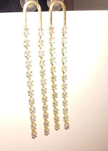 Accessorize Zincir Detaylı Uzun Gold Küpe