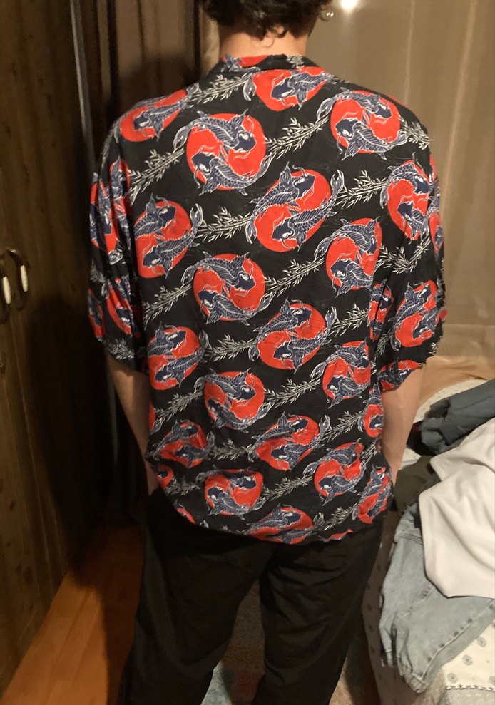 Kırmızı Siyah Erkek kimono - Görsel 2