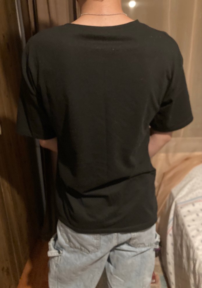 Siyah Baskılı Kısa Kollu Tişört - Görsel 2