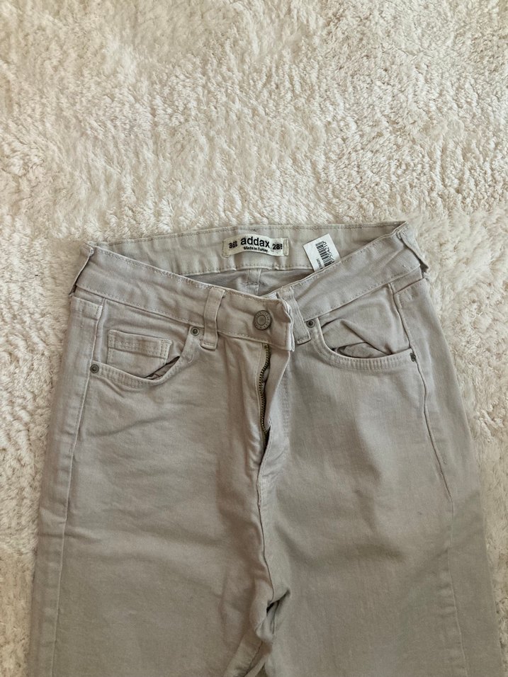 Bej Normal Boy Kadın Keten Pantolon - Görsel 2