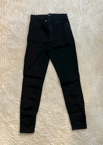 Siyah Kadın Slim Fit Midi Kot Pantolon