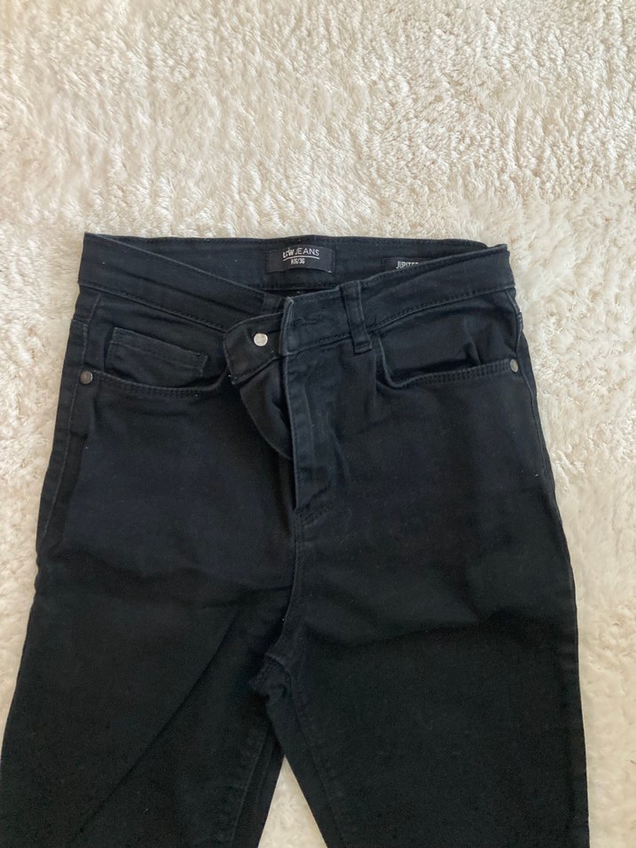 Siyah Kadın Slim Fit Midi Kot Pantolon - Görsel 2