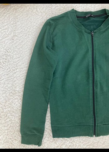 Diğer Fermuarlı Koyu Yeşil Kadın Sweatshirt