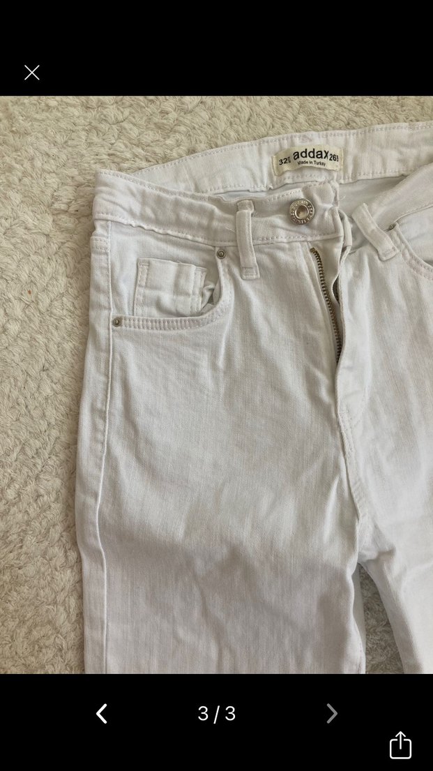 Beyaz Kadın Pamuklu Normal Kesim Jean - Görsel 3