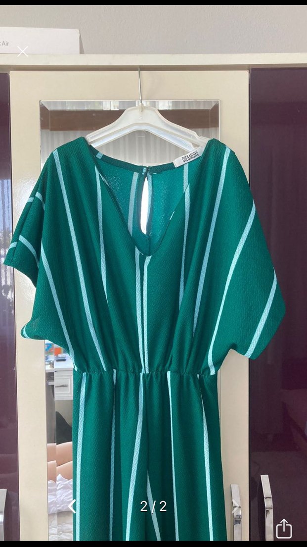 Yeşil çizgili tulum - Görsel 2