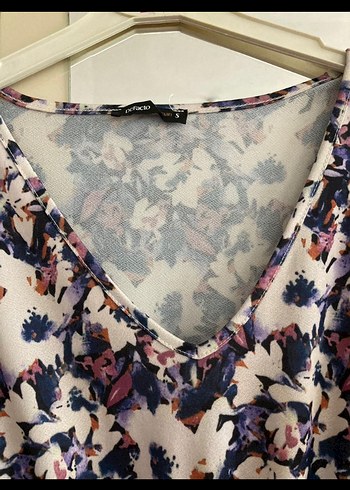 V Yaka Bohem Mor Mini Elbise - Görsel 2