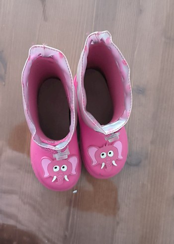 26 Beden pembe Renk Kızlar için Pembe Fil Desenli Lastik Bot