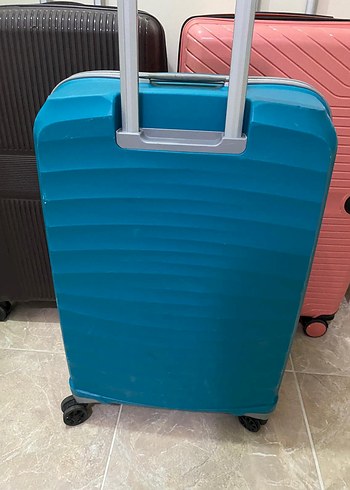 Samsonite Turkuaz Yatay Cizgili Sert Kapakli Valiz